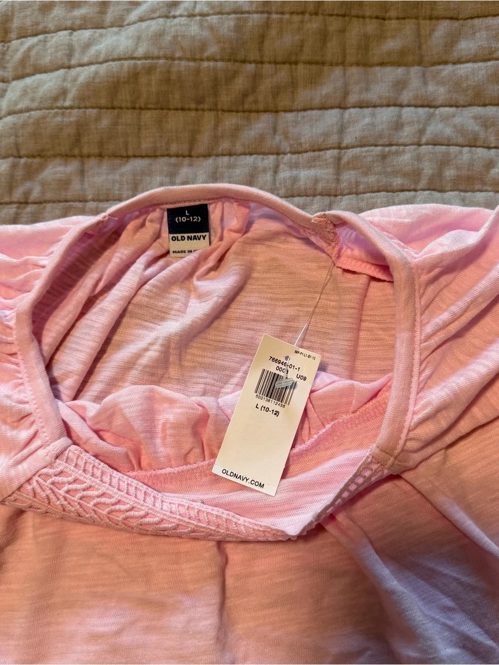 NWT Old Navy Light Pink Crochet-Trim Tunic Top